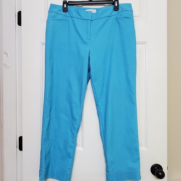 Talbots Pants - 16 P Talbots SOFT Blue Wide Waist Pants Stretch